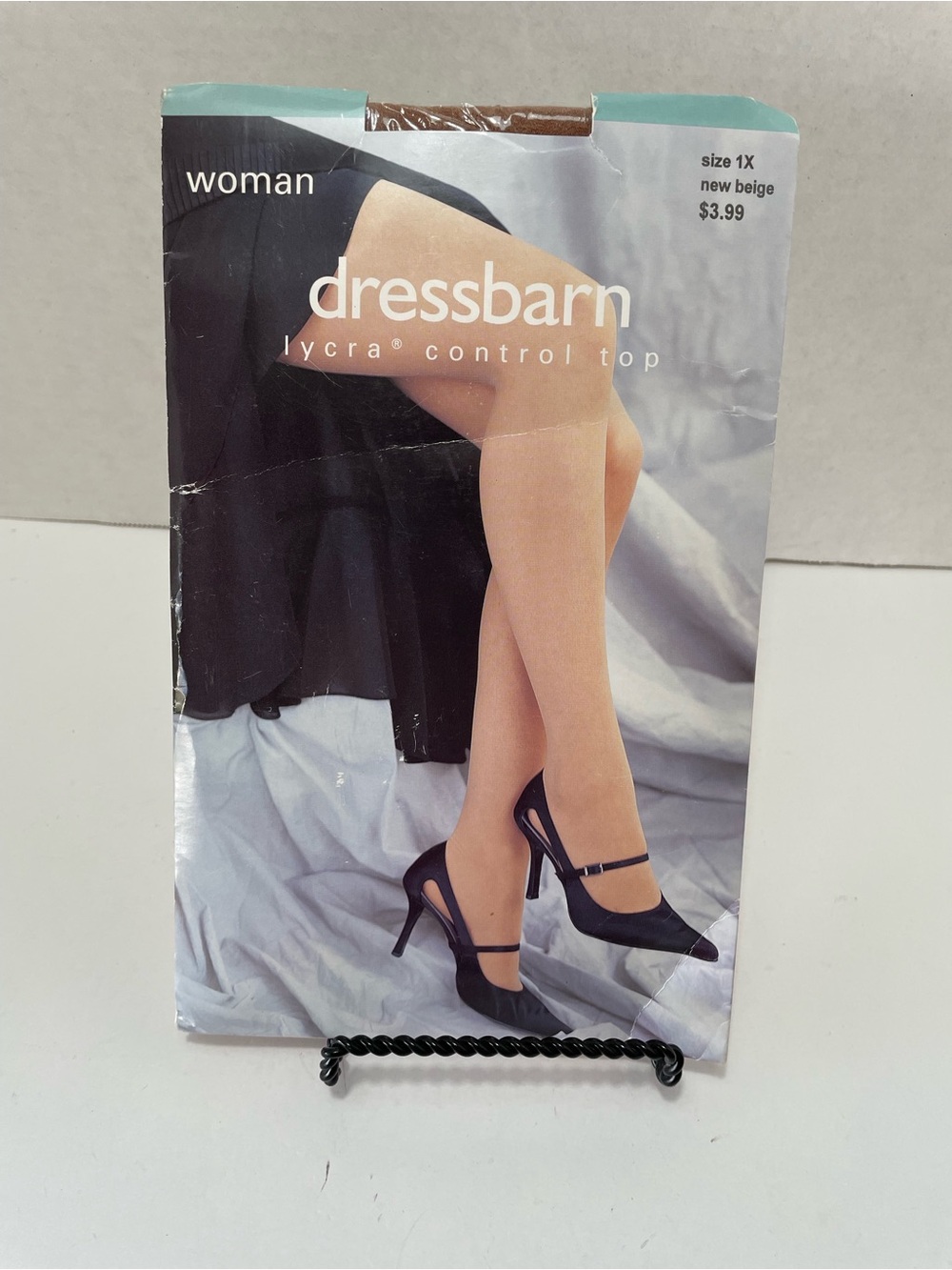 Vintage Dressbarn 1X Beige Sheer Lycra Control Top Tights NIP